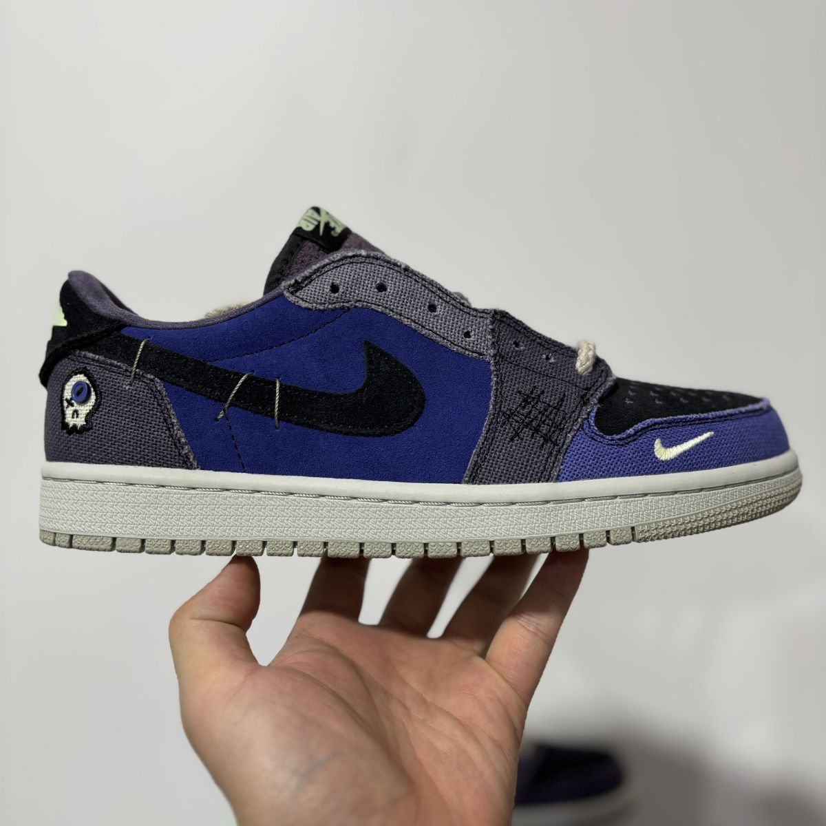 AJ1 low巫毒娃娃 F纯原版⚡️Zion Williamson x Jordan Air Jordan 1 Low OG 防滑 低帮 复古篮球鞋 深蓝色 IH2309-500