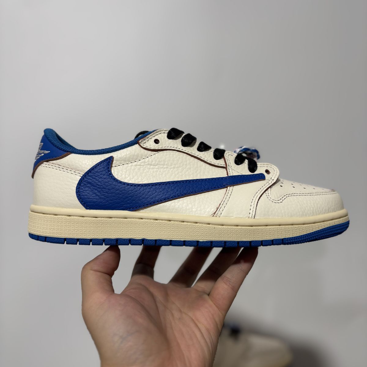 AJ1倒钩白蓝 绿X Stockx版本⚡️Travis Scott x Fragment Design x Jordan Air Jordan 1 Low OG SP 乔1 TS倒钩 三方联名闪电 低