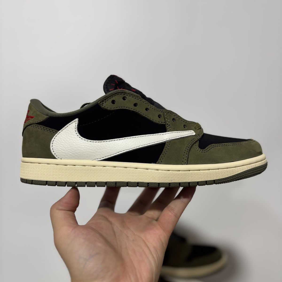AJ1倒钩7.0绿色 绿X Stockx版本⚡️Travis Scott x Jordan Air Jordan 1 Low OG 乔1 TS倒钩7.0 防滑 低帮 复古篮球鞋 男款 绿黑白 DM78