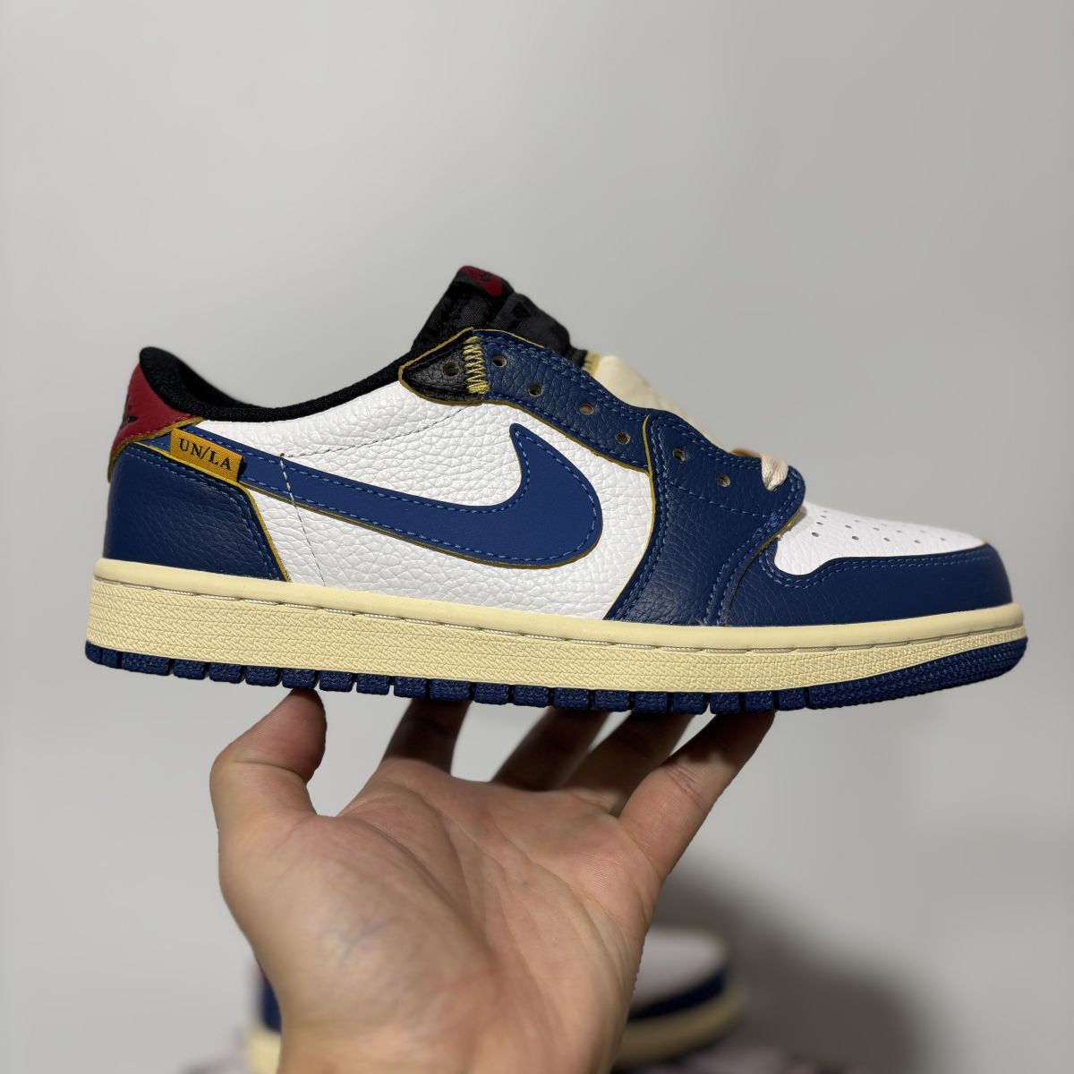 AJ1 low UN拼接低帮 F版⚡️Travis Scott x Air Jordan 1 Low 乔1白兰红倒勾低帮运动鞋 HV8566-146