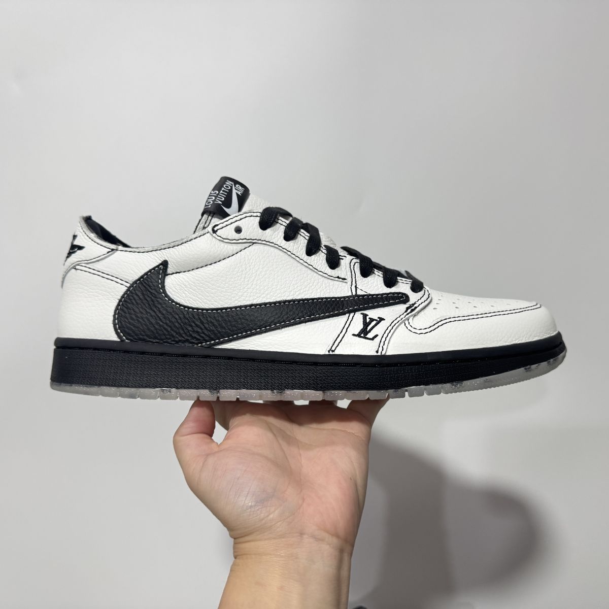 AJ1 LV黑白联名 Y3纯原版⚡️Air Jordan 1 定制联名 Ts Lv 三方联名黑白配色水晶底 DZ2508-007