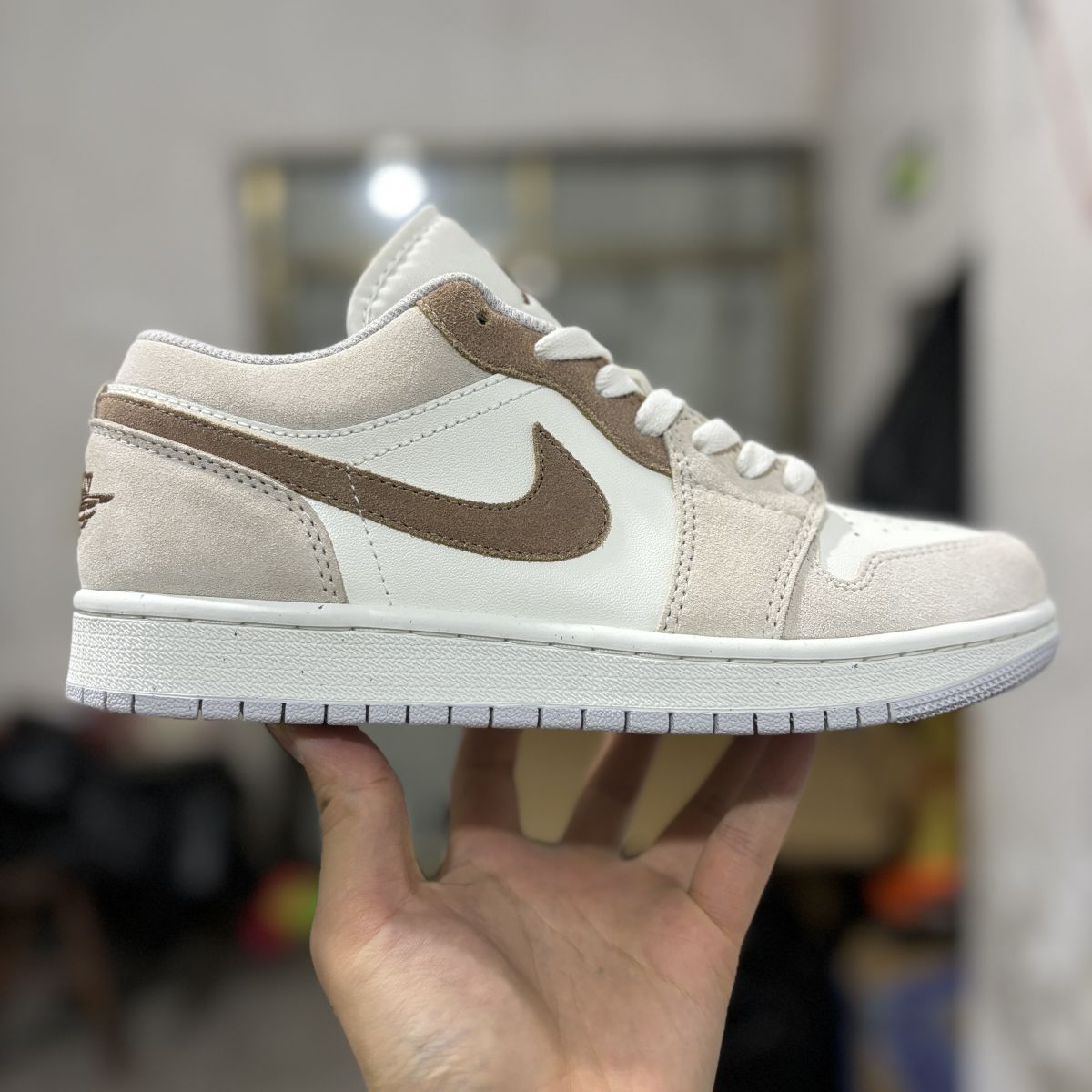 AJ1 low白灰咖 纯原版⚡️Air Jordan 1 Low 乔1减震防滑低帮复古篮球鞋 HF1567-200