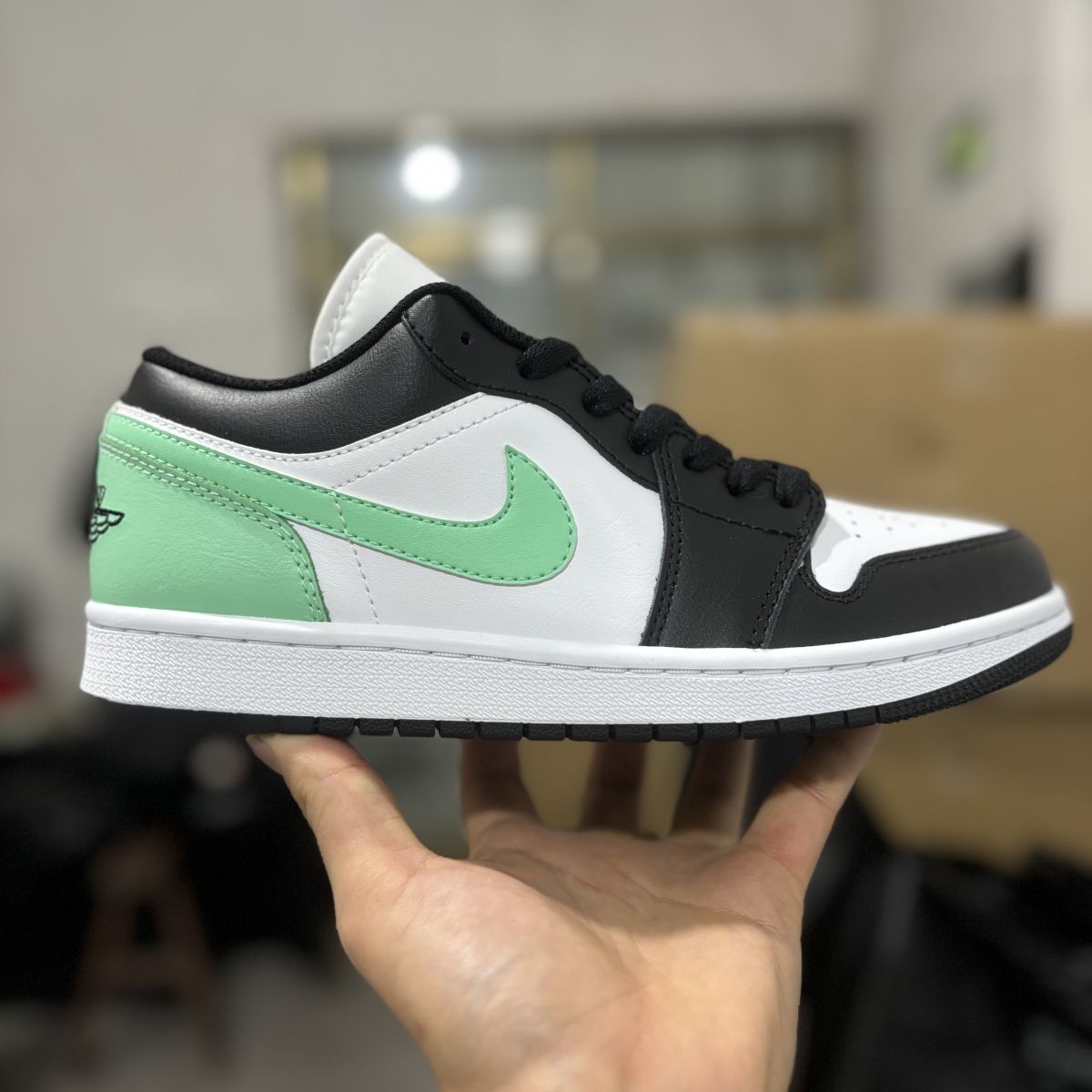 AJ1黑白薄荷绿 Air Jordan 1 Low 乔1低帮百搭舒适 防滑耐磨篮球鞋 553558-131