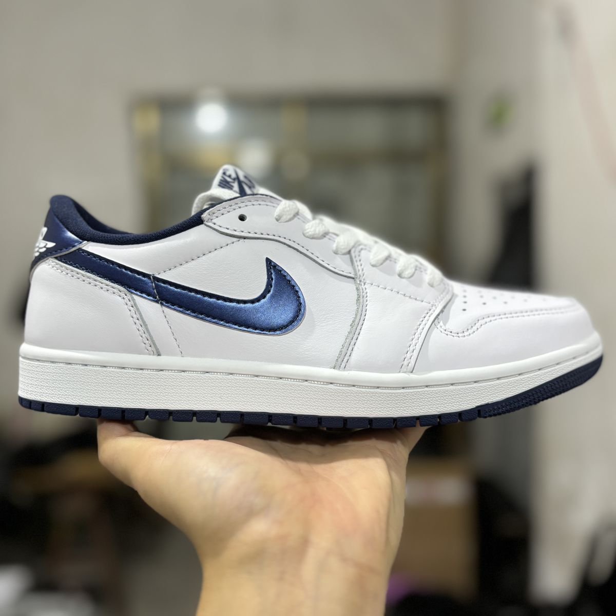 AJ1低帮金属蓝 DT纯原版⚡️Air Jordan 1 Low 85 "Metallic Blue" 乔1低帮耐磨透气 低帮 复古篮球鞋白蓝