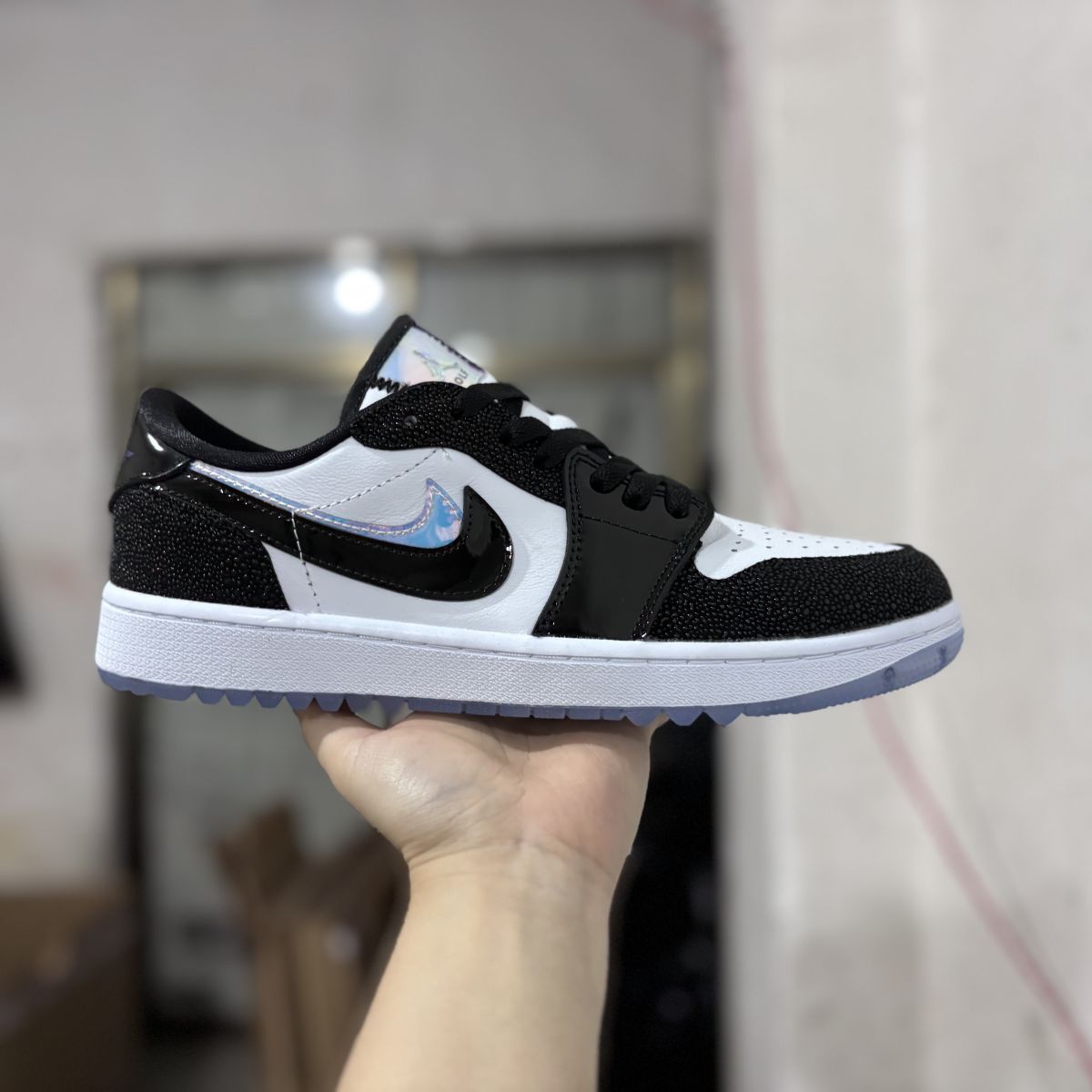 AJ1高尔夫黑白鱼子酱 DT纯原版⚡️Air Jordan 1 Low Golf乔1 高尔夫复古运动休闲鞋男女同款 FZ4159-100