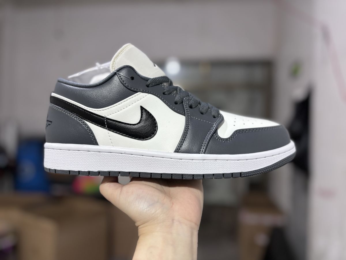 AJ1 low白深灰Air Jordan 1 乔1深灰白色拼接低帮复古运动休闲篮球鞋 DC0774-102