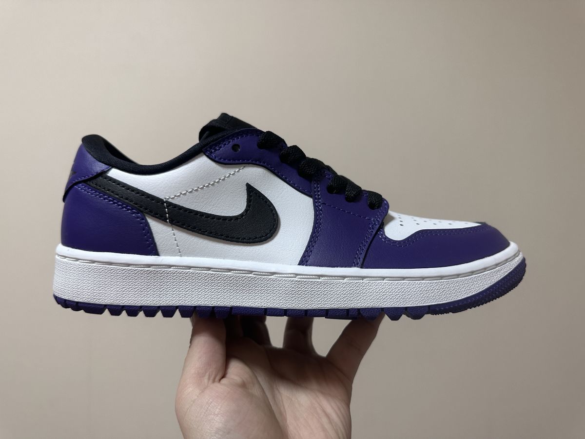 AJ1 low白紫 纯原版Air Jordan 1 Low Golf乔1复古运动休闲鞋黑白紫男女同款 DD9315-105