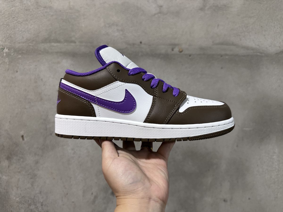 AJ1 low白咖紫 纯原版️Air Jordan 1 Low乔 1 低帮休闲板鞋 553560-215
