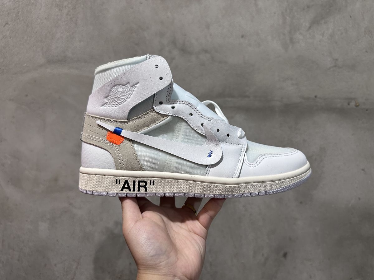 AJ1 ow全白 性价比版本️ Air Jordan 1 x OFF-WHITE 乔 1 全白高帮篮球鞋 AQ0818-1100