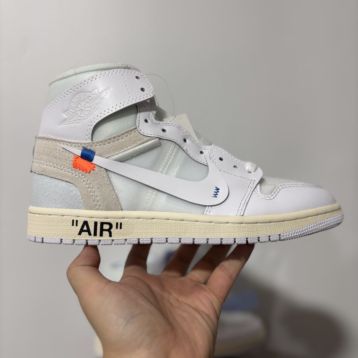 AJ1 OW白联名复刻 F纯原版⚡️ Off White x Air Jordan 乔1高帮OW联名款全白欧洲限定篮球鞋 全新原装鞋盒 画册本配件 原楦原纸板 客供原厂材料开发 AA3834-10