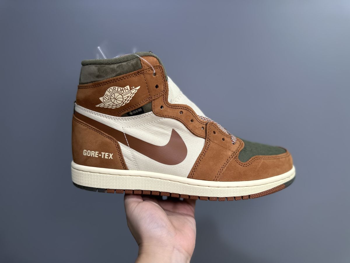 AJ1 TEX白棕黑高帮Air Jordan 1 Element GORE-TEX 乔1皮面支撑抓地篮球鞋 DB2889-102