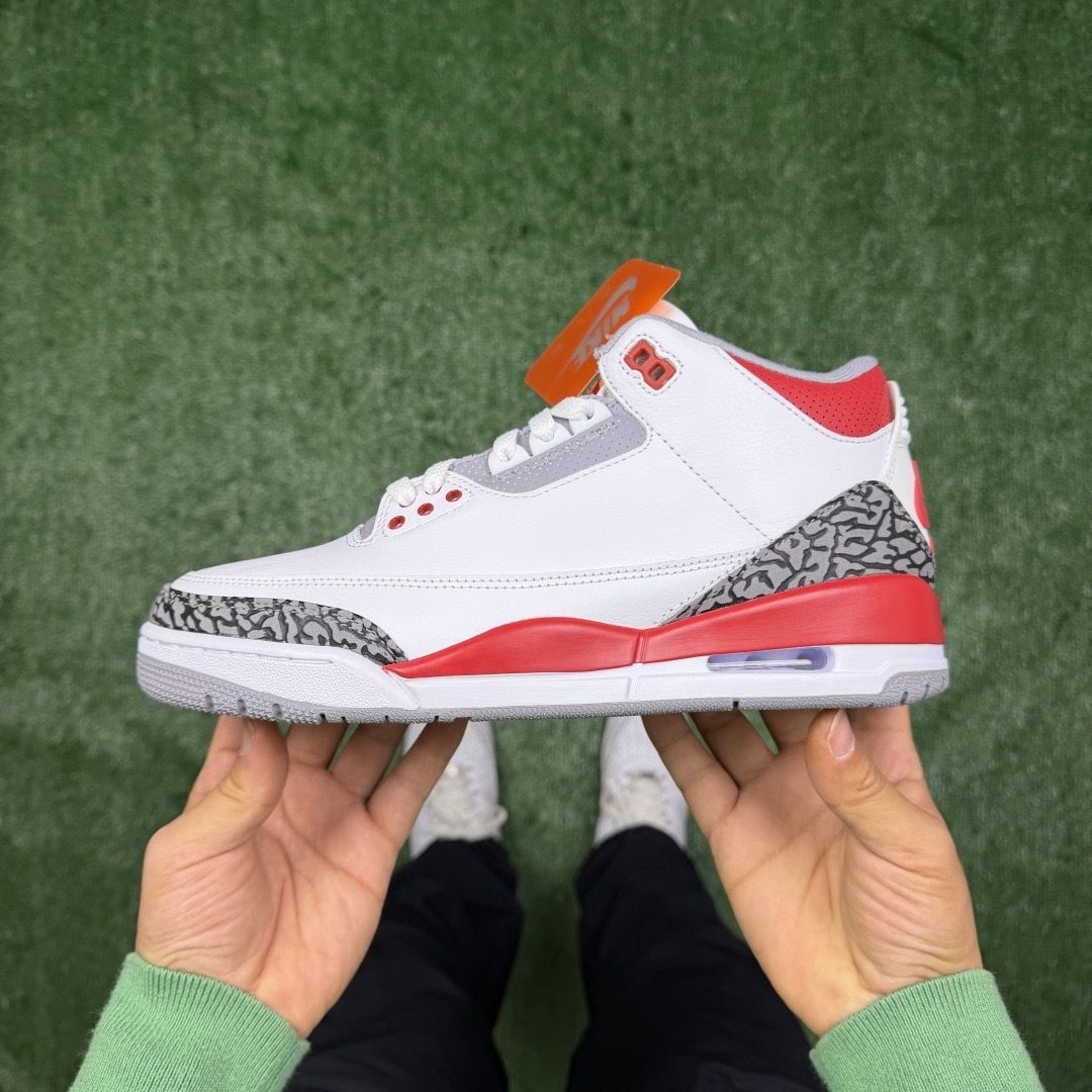 AJ3火焰红 LW版⚡️Air Jordan 3 天花板品质 乔3篮球鞋 DN3707-160中国尺码：36-48.5