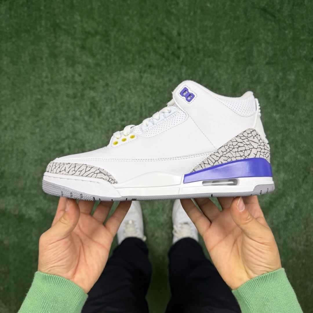 AJ3白黄紫 LW版⚡️Air Jordan 3 天花板品质 乔3篮球鞋 869802-907尺码：36-48.5