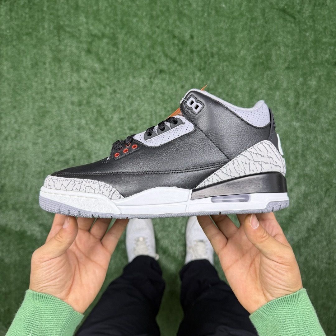 AJ3复刻黑水泥 LW版⚡️Air Jordan 3 天花板品质 乔3篮球鞋 DN3707-010尺码：36-48.5