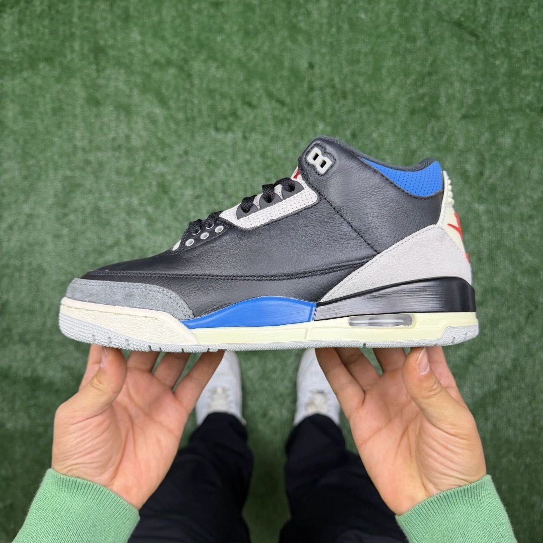 AJ3黑蓝 LW版⚡️Air Jordan 3 天花板品质 乔3篮球鞋 IB8967-004尺码：36-48.5