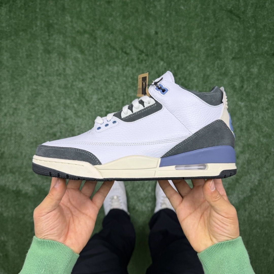 AJ3 AMM联名白蓝 LW版⚡️Air Jordan 3 天花板品质 乔3篮球鞋 HV8571-100尺码：36-48.5