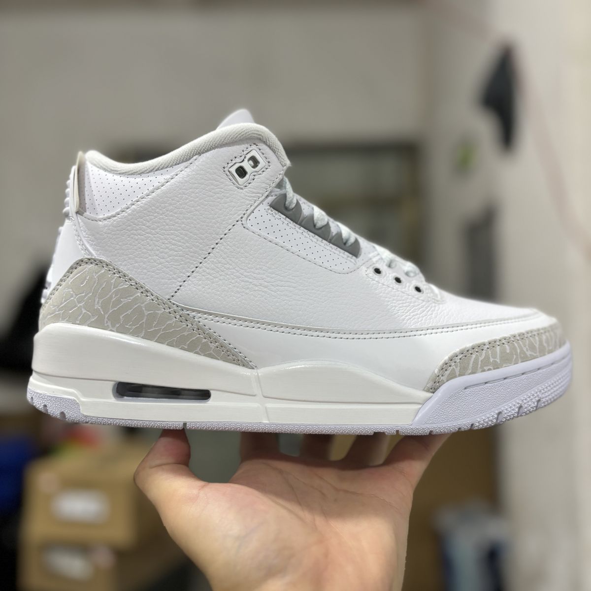 AJ3白猫 GX版⚡️Air Jordan 3 “Pure Money”乔3全白 白银舒适 防滑耐磨 中帮 复古篮球鞋 CT8532-111尺码：40-48.5