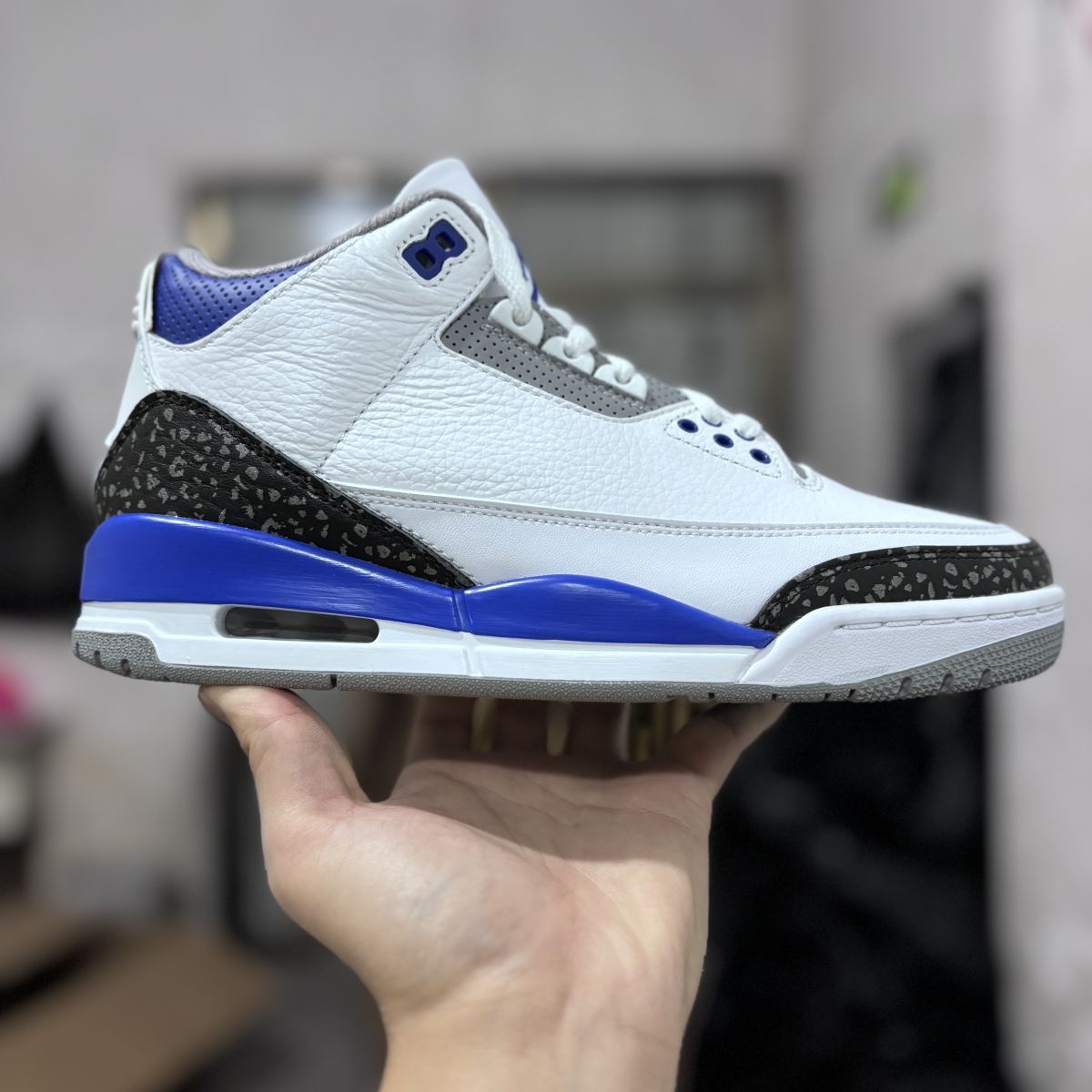 AJ3赛车蓝 纯原版⚡️Air Jordan 3 Racer Blue 乔3白蓝赛车蓝篮球鞋 CT8532-145尺码：40-47.5