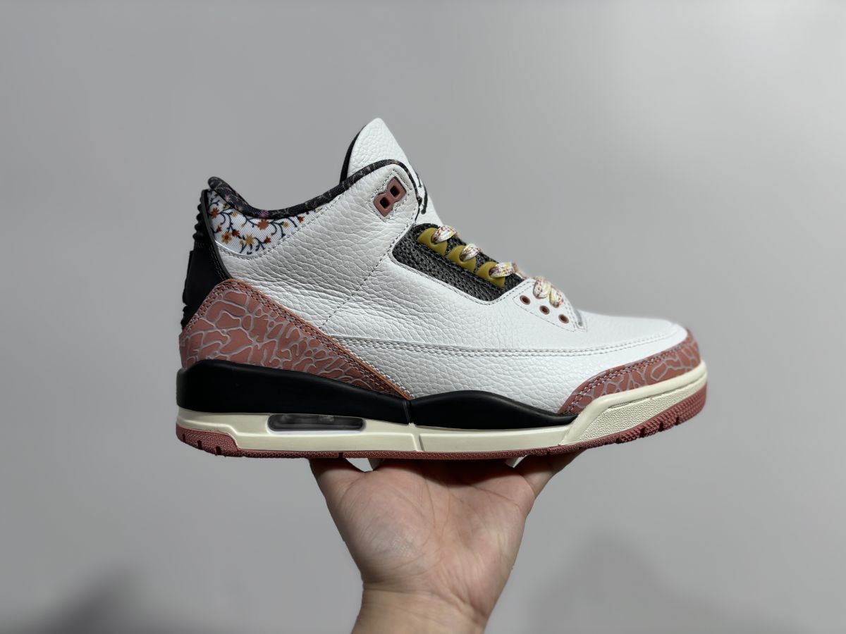 AJ3白粉碎花 Air Jordan 3 乔3樱花卉白粉碎花篮球鞋441140-100 8-111尺码：36-47.5