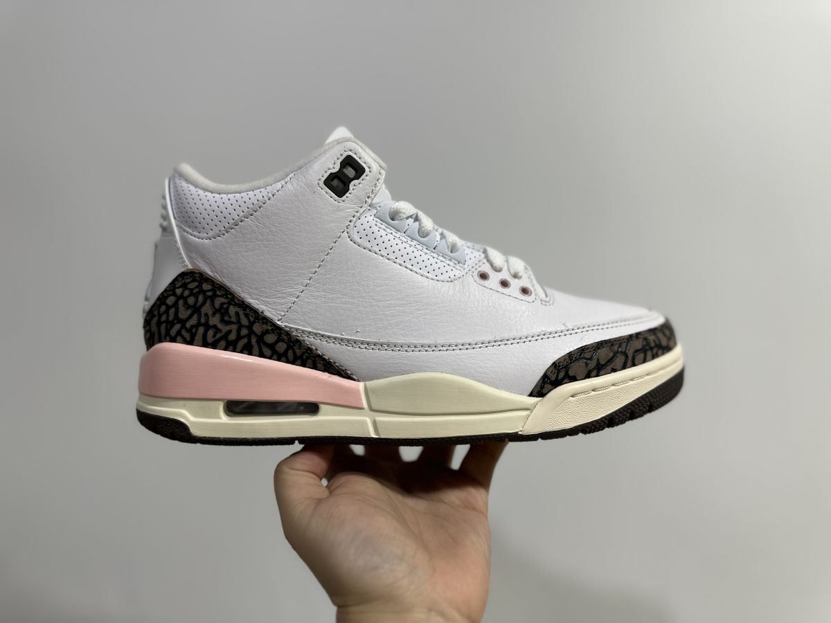 AJ3白棕粉 Plus纯原版⚡️Air Jordan 3 Dark Mocha 乔3白棕粉摩卡 樱花复古篮球鞋 CK9246-102尺码：36-48.5有45.5