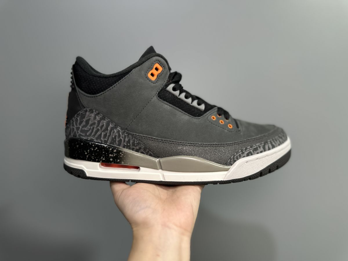 AJ3恐惧 裁片纯原版⚡️Air Jordan 3 “Fear” 乔3黑橙恐惧篮球鞋 头层皮 CT8532-080