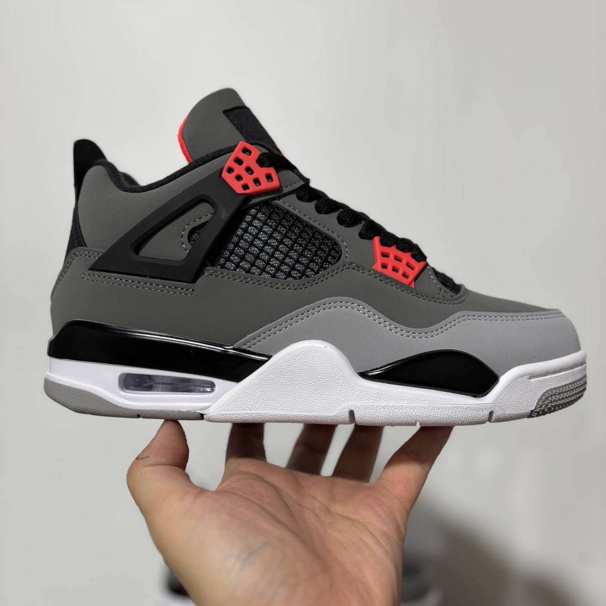 AJ4红外线 性价比⚡️Air Jordan 4 retro "infrared" 乔4红外线 中帮 复古篮球鞋 男女同款 黑灰红 DH6927-061尺码：36-47.5