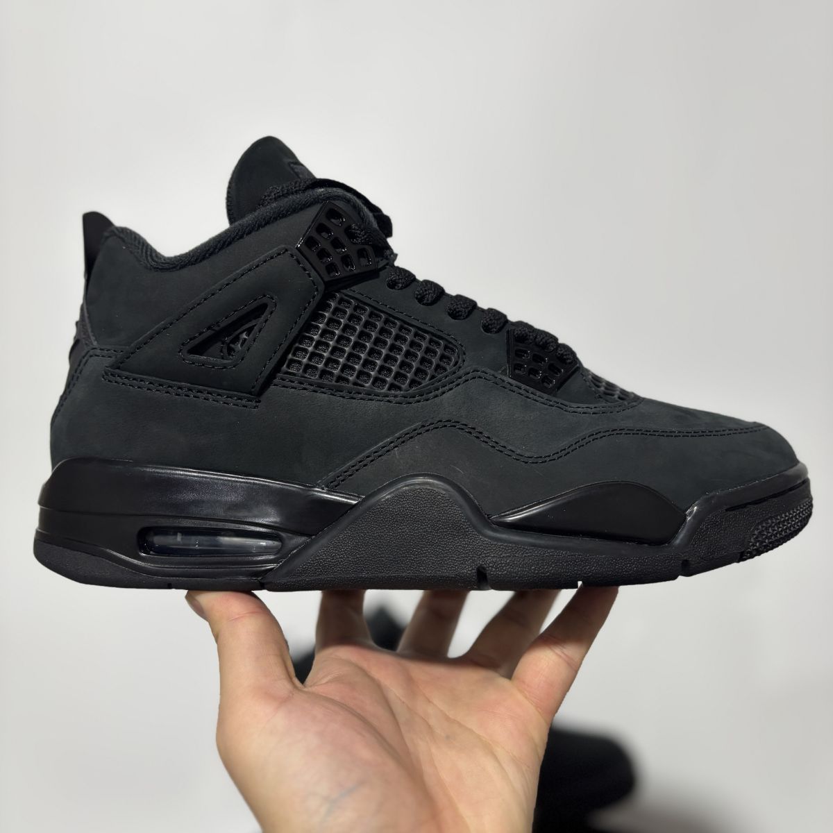 AJ4黑猫复刻2025 TK巅峰版⚡️Air Jordan 4 “Black Cat”乔4时尚舒适 防滑耐磨 中帮 复古篮球鞋 男女同款 FV5029-010尺码：39-48.5有45.5