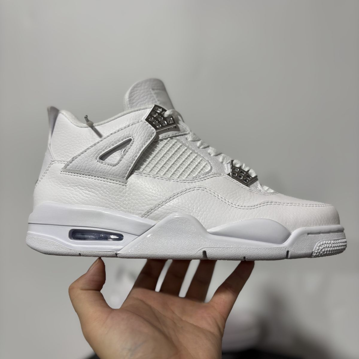 AJ4金属白银 F纯原版⚡️Air Jordan 4 pure Money 乔4白银金属篮球鞋 308497-100尺码：36-47.5