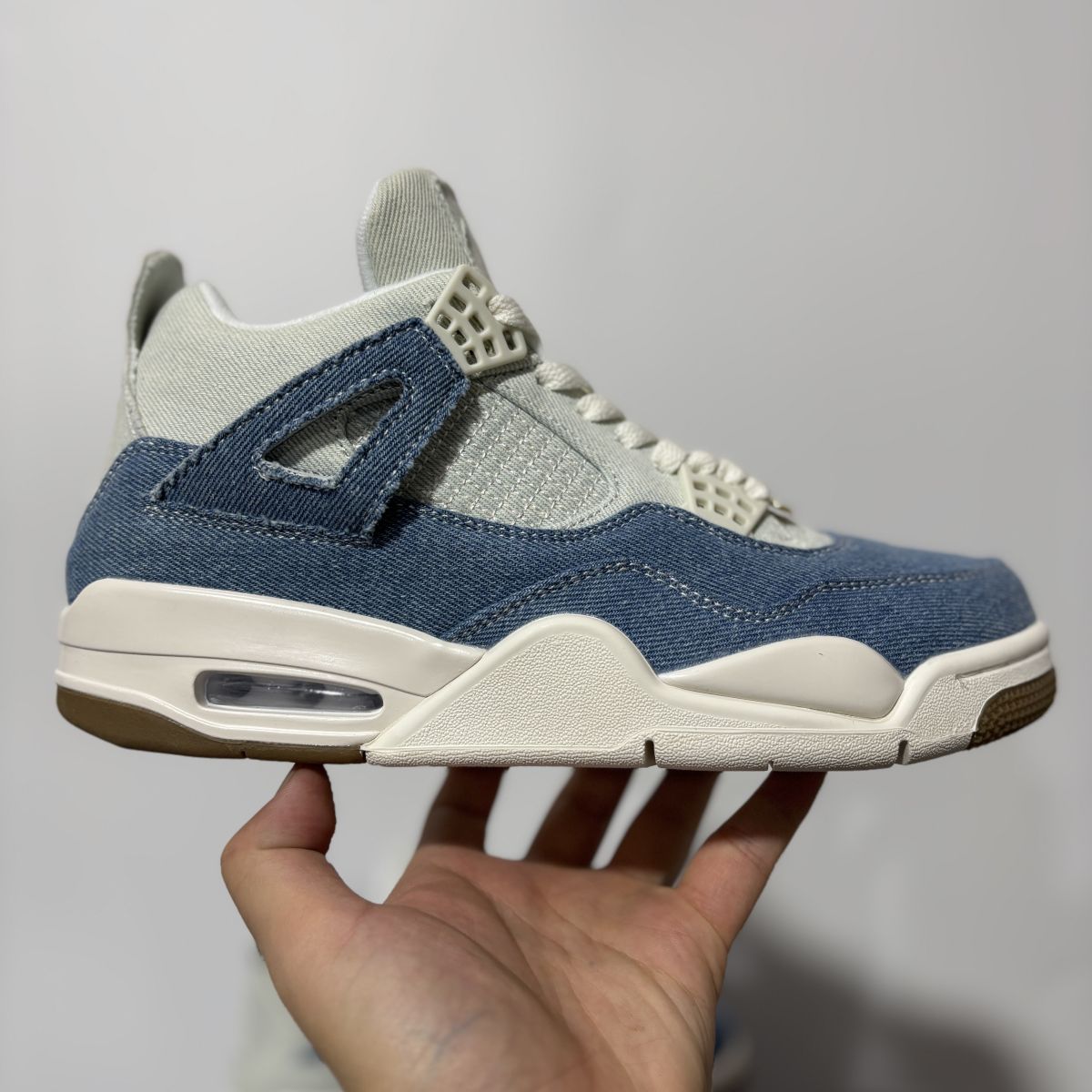 AJ4牛仔蓝 性价比⚡️Air Jordan 4 TEX “Worn Blue”乔4时尚潮流 防滑 中帮 复古篮球鞋 男女同款 白蓝色 IB6716-100 尺码：36-48.5
