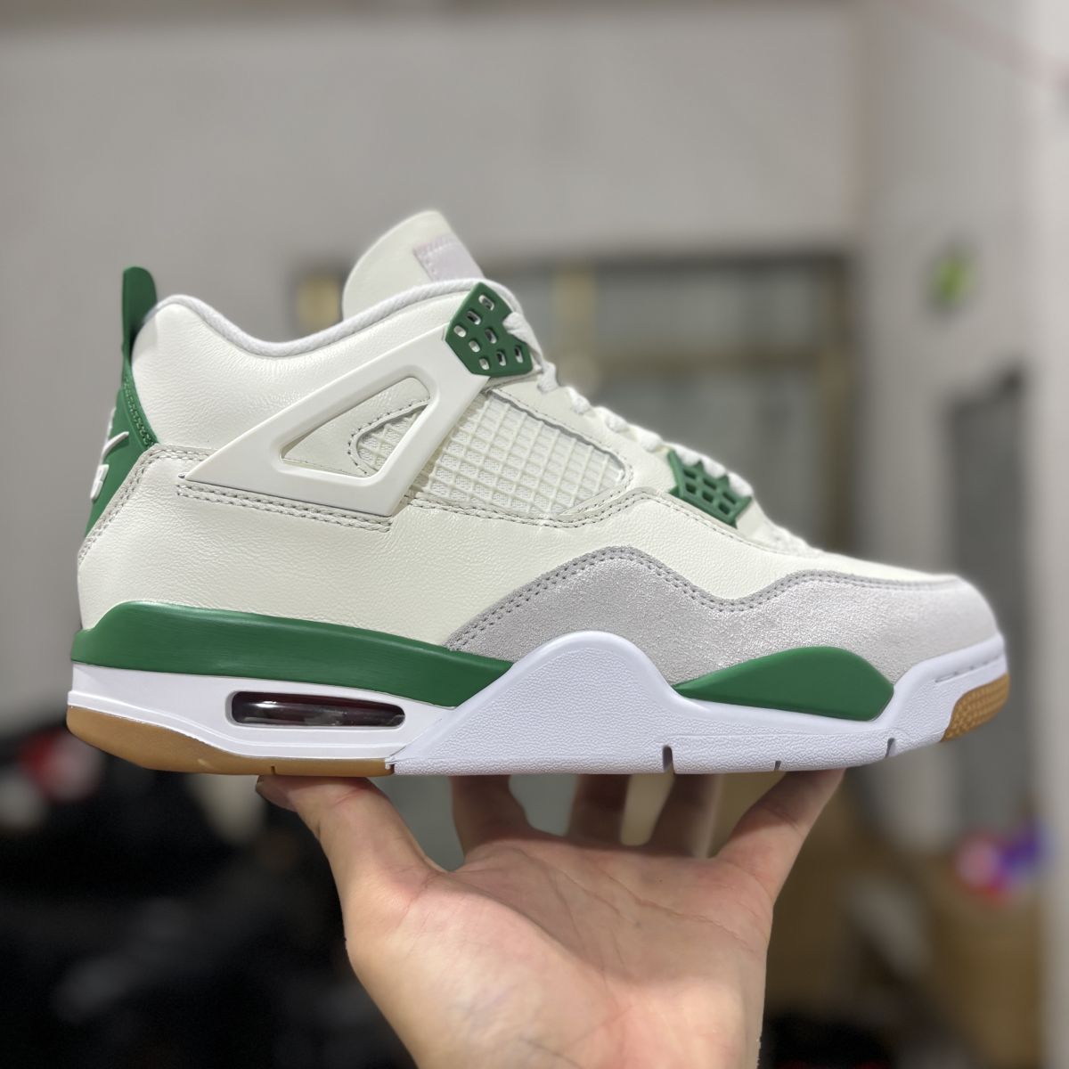 AJ4 SB白绿 S2纯原⚡️Air Jordan 4 “ALUMINUM”乔4舒适百搭 防滑耐磨 低帮复古篮球鞋 DR5415-103尺码：40-48.5有45.5