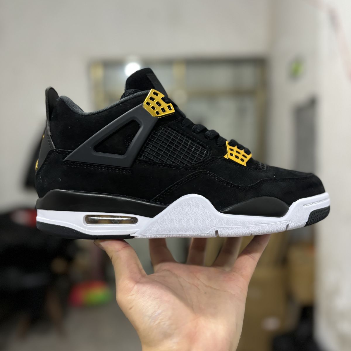 AJ4黑金 性价比⚡️Air Jordan 4 retro royalty乔4黑金复古篮球鞋 308497-032尺码：36-48.5有45.5