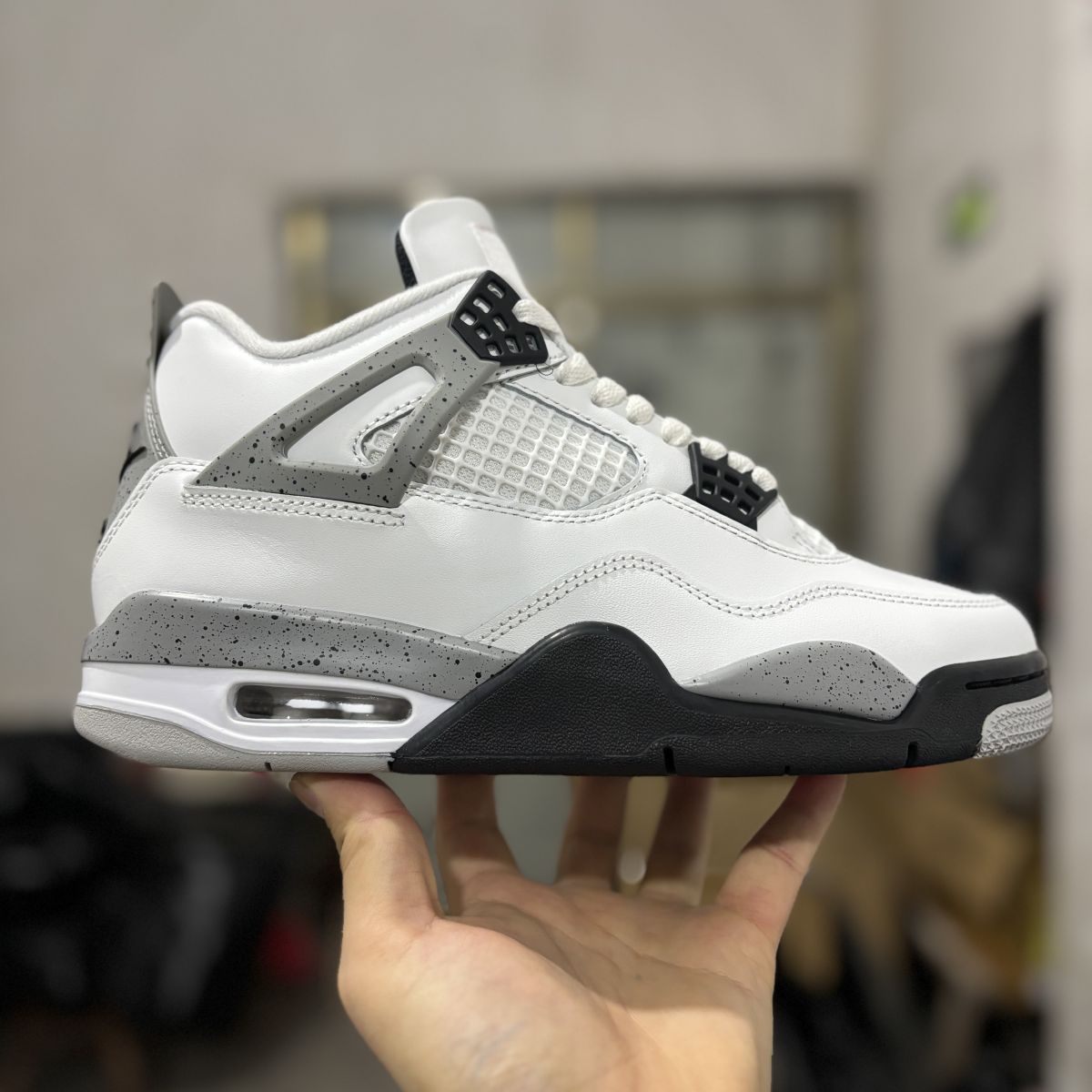 AJ4白水泥2025 PLUS纯原版⚡️Air Jordan 4 White Cement 乔4黑白灰篮球鞋 FV5029-100尺码：36-48.5有45.5