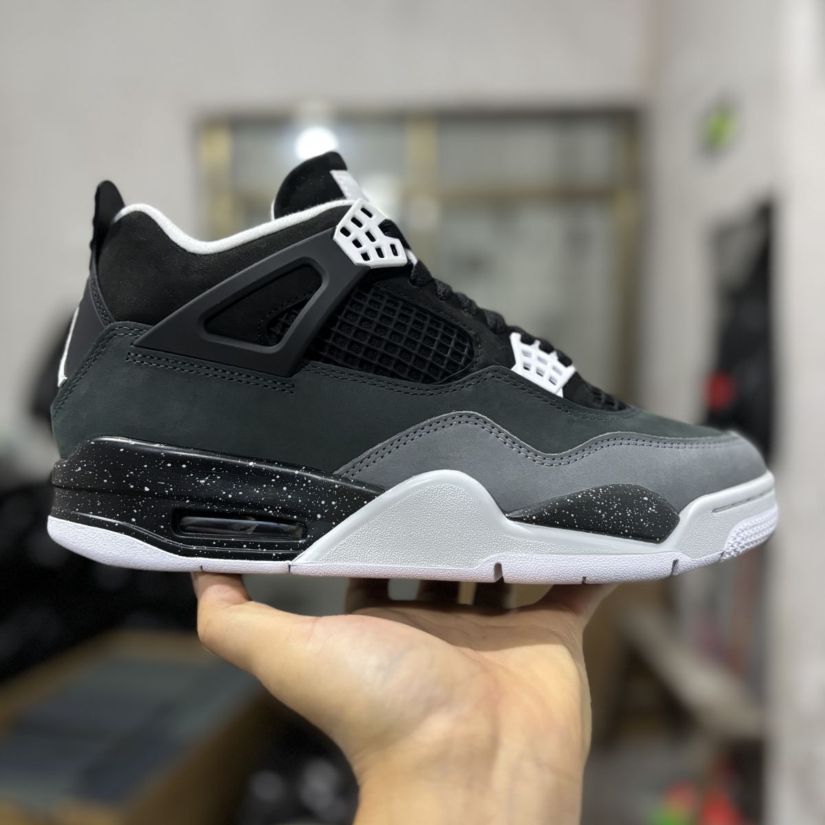 AJ4新恐惧 特供LJR版‼️Air Jordan 4 Fear 乔4黑灰奥利奥恐惧篮球鞋 2024版 麂皮 FQ8138-002尺码：40-48.5有45.5