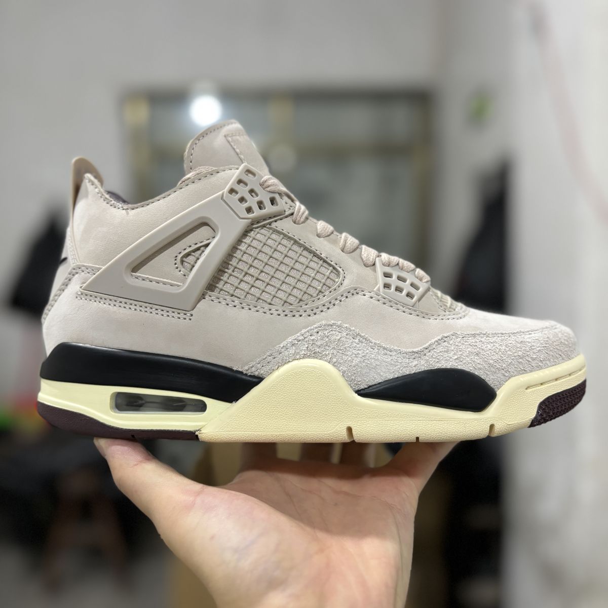 AJ4 AMM联名 PLUS纯原版⚡️Ma Maniere Jordan Air Jordan 4 "Fossil Stone" 乔4耐磨透气复古篮球鞋 肉粉色 FZ4810-200尺码：36-48.5有45.5