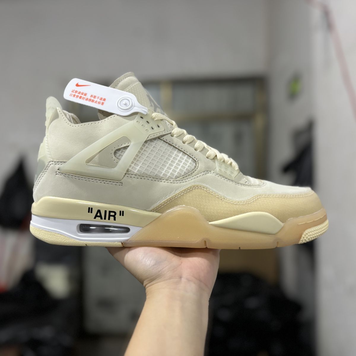 AJ4 OW白帆 OG版⚡️Air Jordan 4 Off White 乔4 OW联名 透明蝉翼白帆运动鞋 CV9388-100尺码：36-47.5