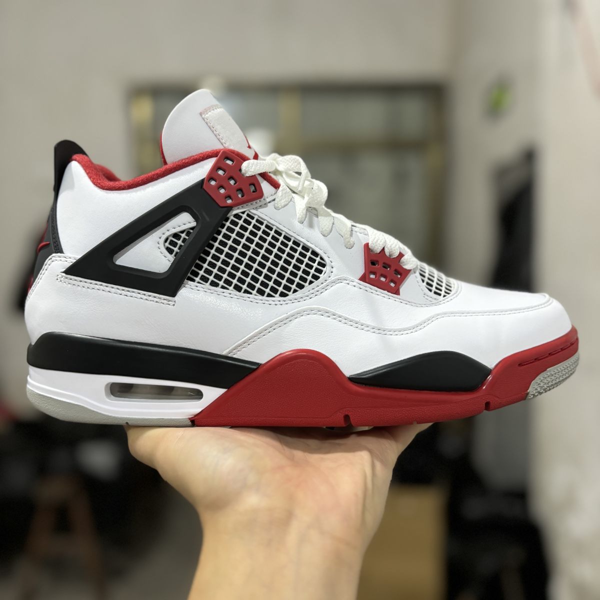 AJ4火焰红 GX绿X版⚡️Air Jordan 4 fire red 乔4白红篮球鞋 DC7770-160尺码：40-50.5