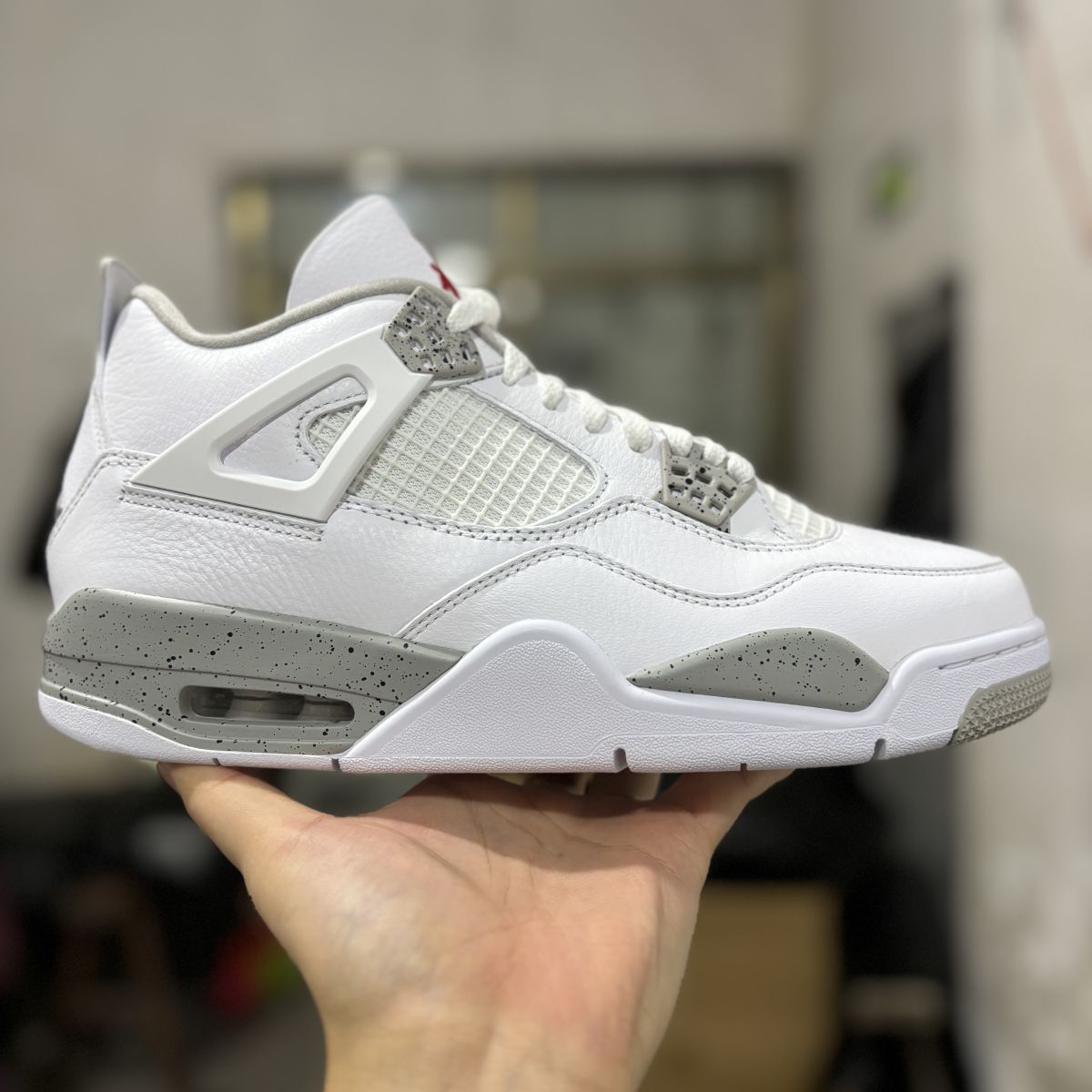 AJ4白水泥 GX绿X版⚡️Air Jordan 4 tech white 乔4篮球鞋 CT8527-100尺码：40-50.5