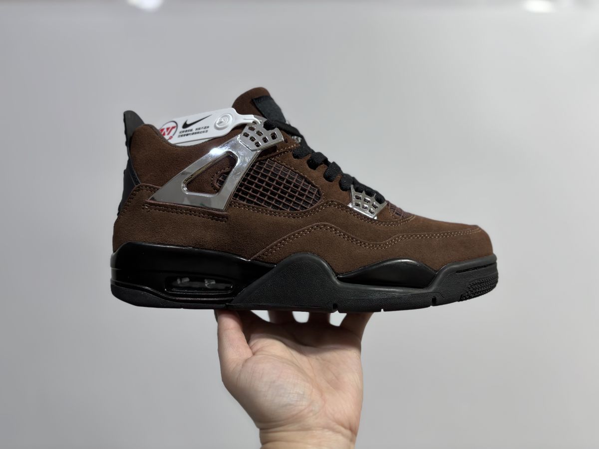 AJ4黑棕金属 Air Jordan 4 乔4金属液态篮球鞋AQ9129-002尺码：36-47.5