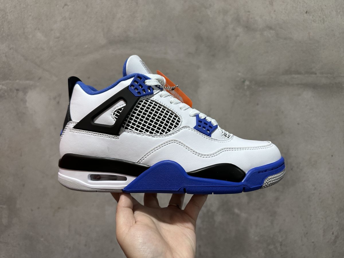 AJ4赛车蓝 性价比版本️Air Jordan 4 Motosports 乔 4 白蓝 赛车蓝篮球鞋 308497-117尺码：40-47.5