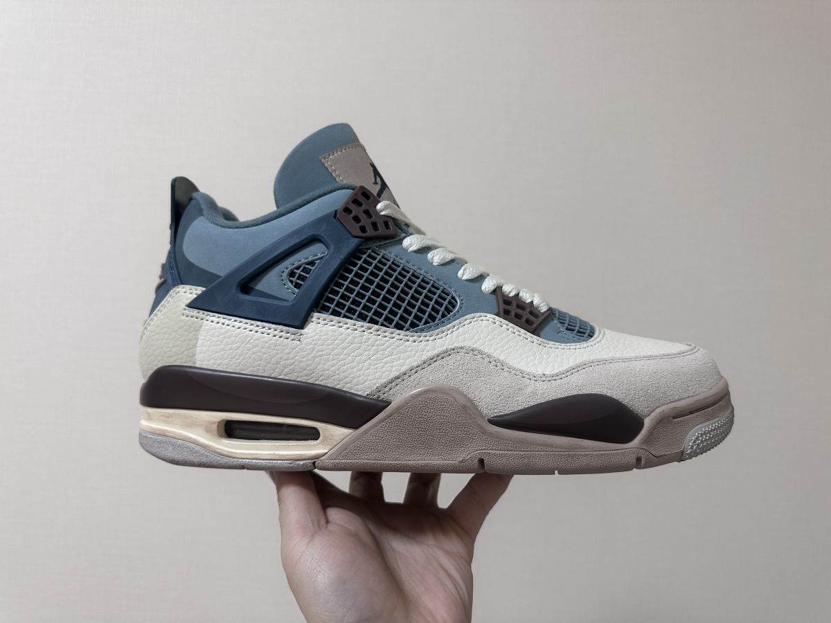 AJ4米白绿做旧 Air Jordan 4 乔4灰绿做旧篮球鞋 AJ4-KNCW尺码：40-47.5