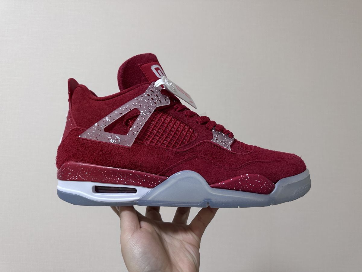 AJ4大学红 Air Jordan 4 PE brand乔4俄克拉荷马大学红 全红篮球鞋 AJ4-904282尺码：36-47.5