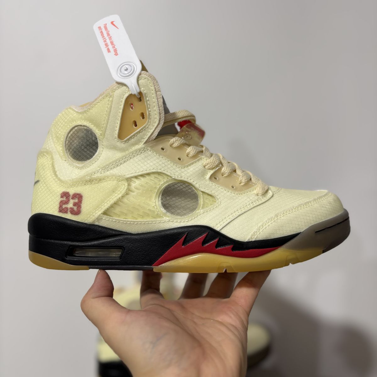 AJ5 ow白蝉翼 OG版⚡️OFF-White X Air Jordan 5 乔5 OW联名解构蝉翼半透明运动鞋DH8565-100 尺码：40-47.5男