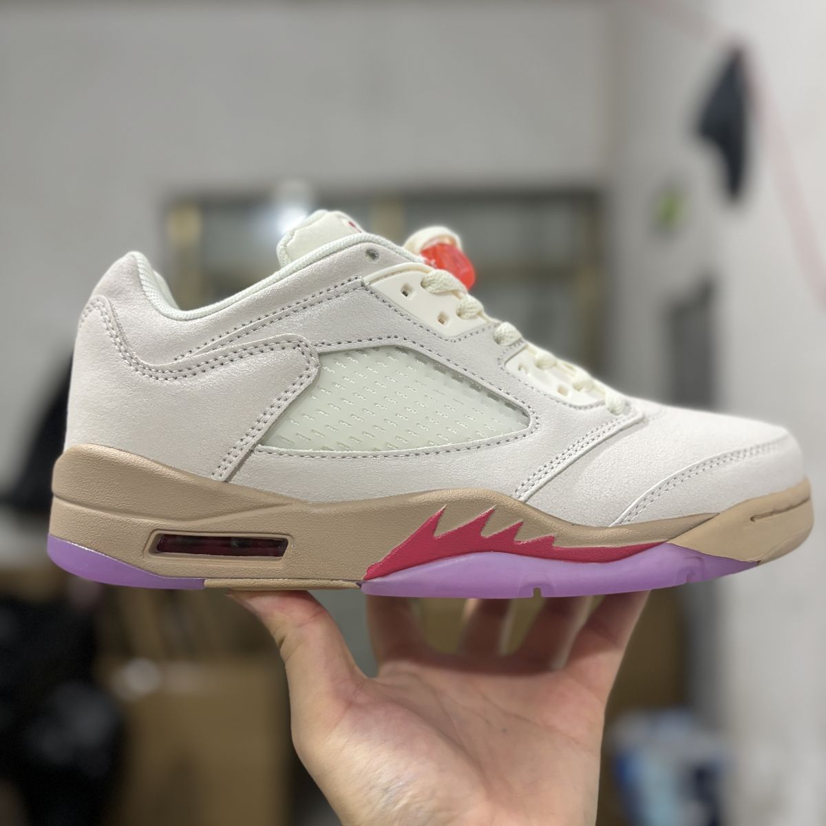 AJ5浅灰紫 Air Jordan 5 Low"Peanut Butter Jelly"（GS） 时尚运动简约 防滑耐磨低帮篮球鞋 HJ5994-106 尺码：36-47 情侣