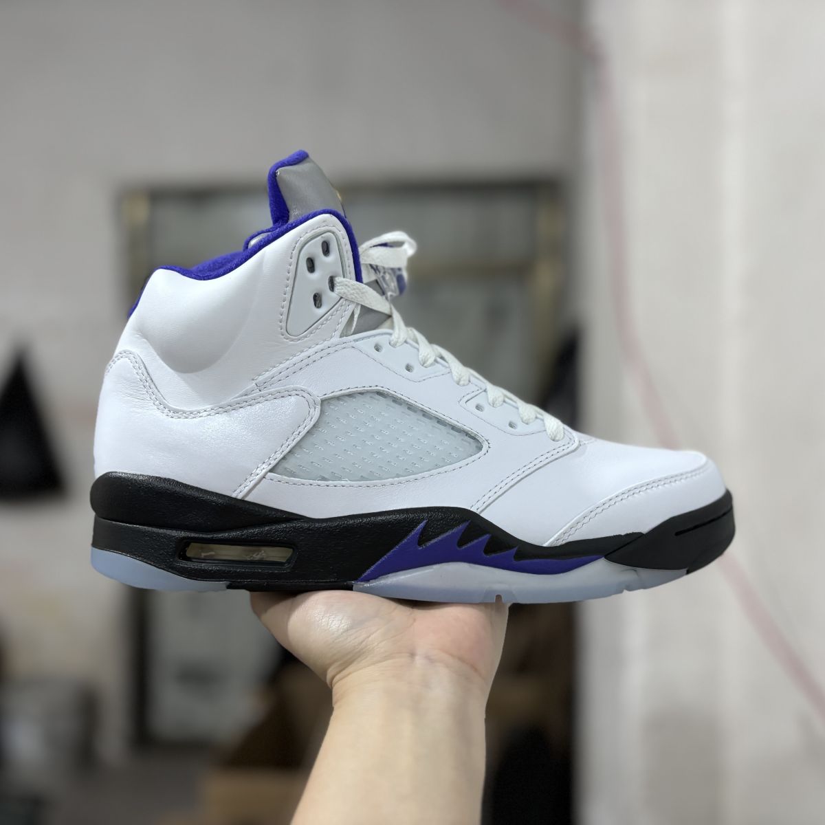 AJ5白紫 特供LJR出品‼️Air Jordan 5乔5白紫减震防滑耐磨高帮复古篮球鞋 DD0587 141  尺码：40-48.5 男