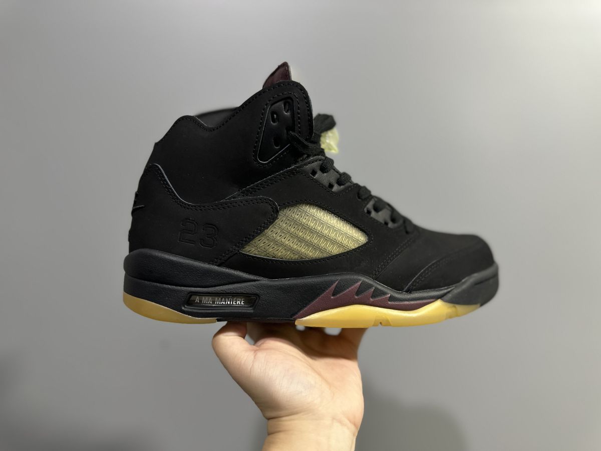 AJ5 AMM黑红联名 OG纯原⚡️Air Jordan 5 Black x A Ma Maniere乔5黑红联名运动鞋 FD1330-001 尺码：36-47.5 情侣