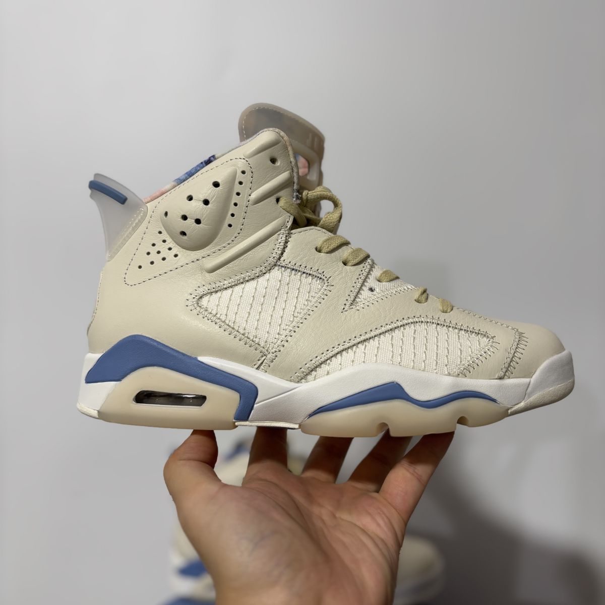AJ6奶白冰蓝 纯原版⚡️Air Jordan 6 Retro Sashiko 乔6舒适贴合 复古篮球鞋 米色 IR7255-110 尺码:40-47.5 男