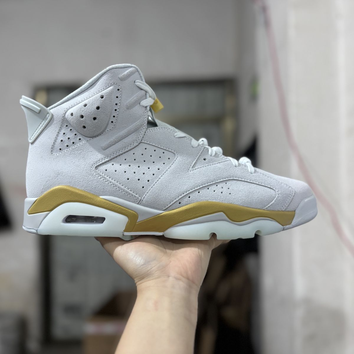 AJ6奥运灰金 Air Jordan 6 乔6灰蓝篮球鞋 头层皮 DQ4914-074 尺码：40-47.5 男